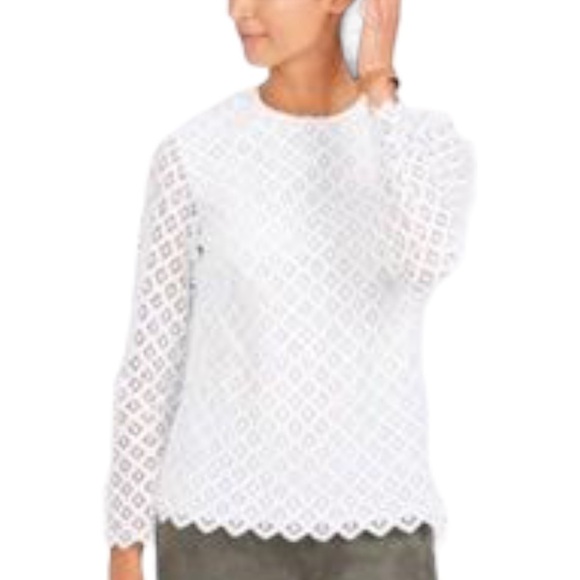 J. McLaughlin Lissa Lace Blouse White Size Small - Picture 10 of 10